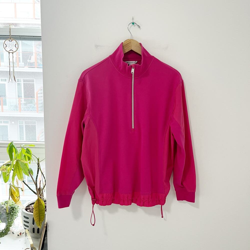 Athleta Triumph Hybrid Half Zip Pink Sweatshirt Size Small